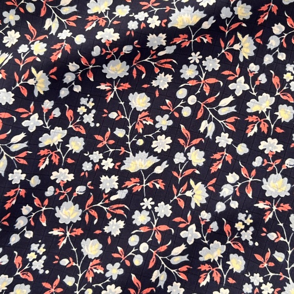 Madewell Navy Harvest Vine Floral Long Sleeve Dress - Picture 3 of 7